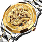 Dragon Skeleton Automatic Mechanical Watches For Men Wrist Watch Stainless Steel