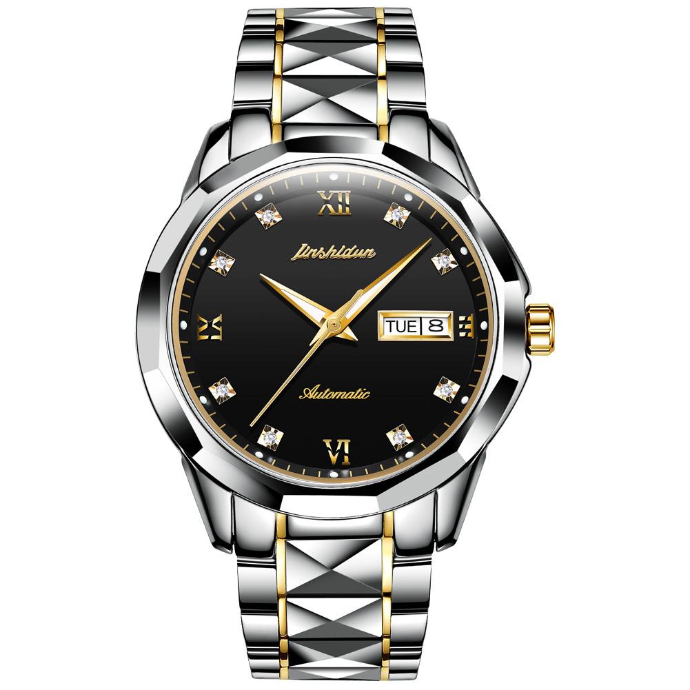 Tungsten Steel Waterproof Automatic Mechanical Business Men And Women couple Watch