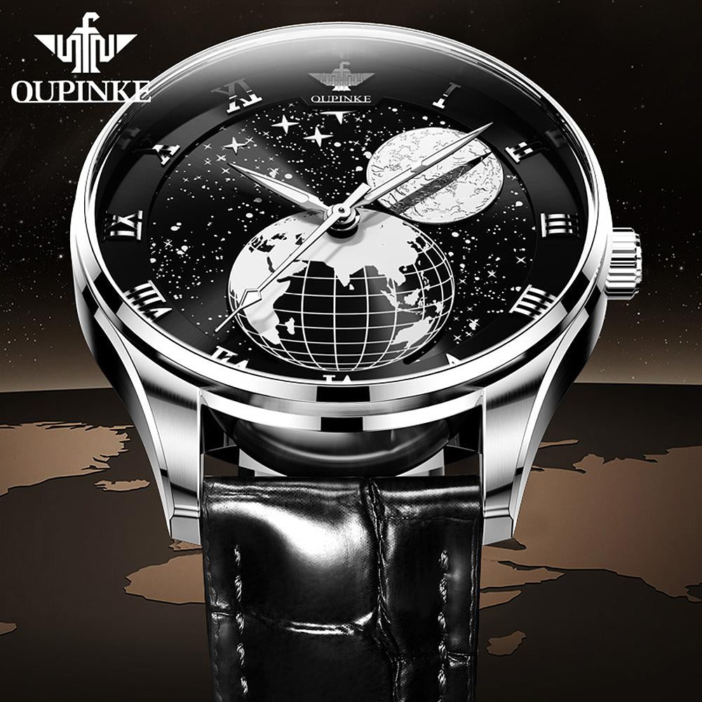 OUPINKE Starry Sky Automatic Mechanical Watch Waterproof Men's Watch