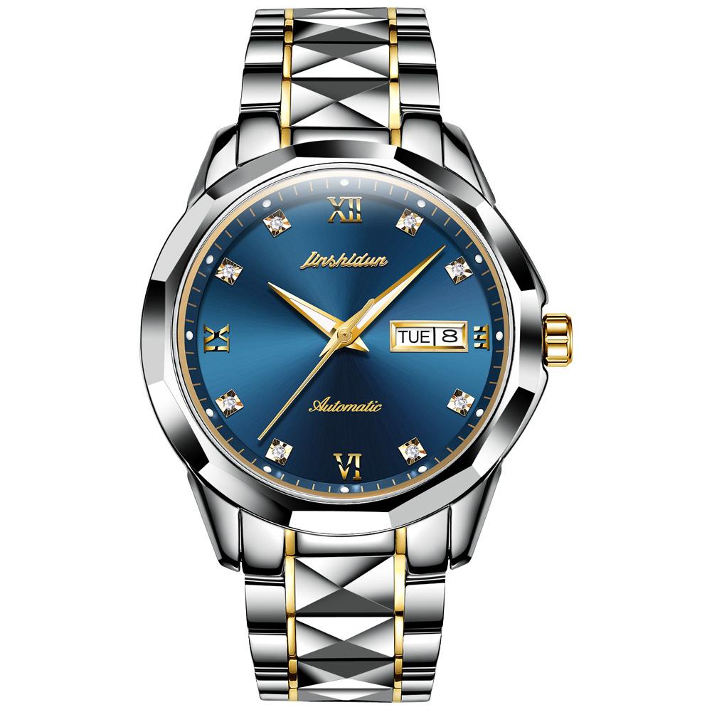 Tungsten Steel Waterproof Automatic Mechanical Business Men And Women couple Watch