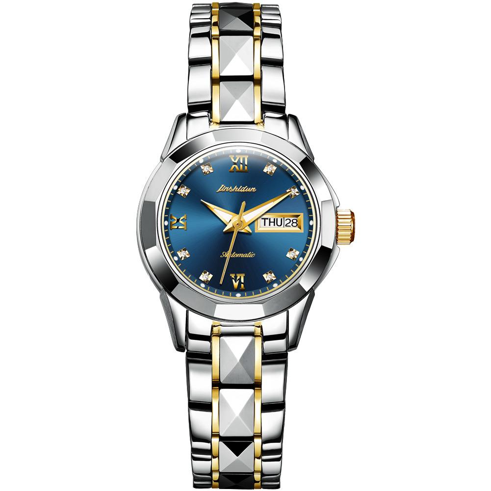 Tungsten Steel Waterproof Automatic Mechanical Business Men And Women couple Watch