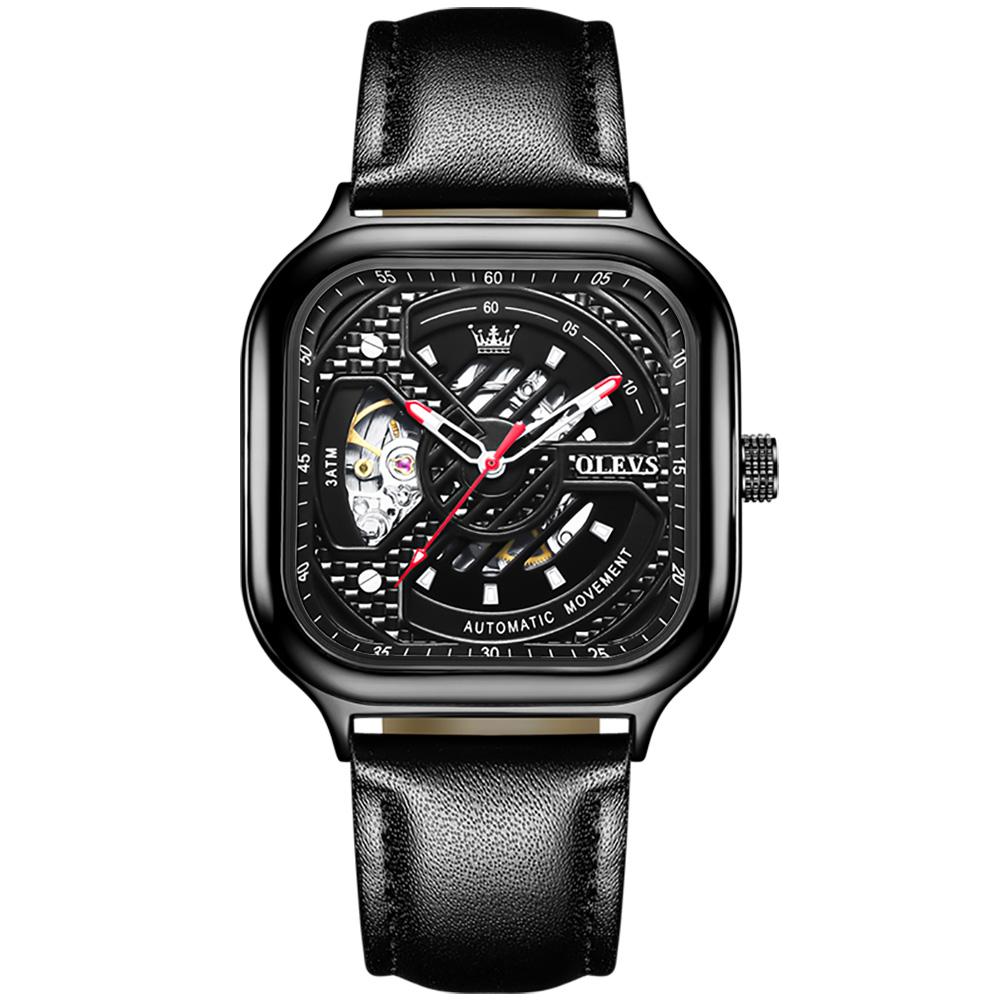 Automatic mechanical watch hollow square men's watch