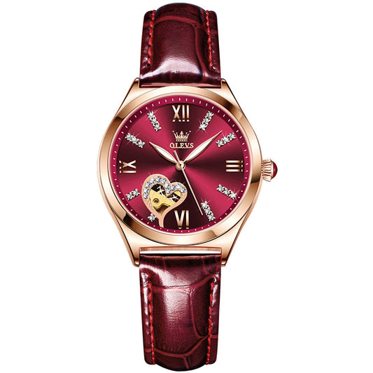 Automatic mechanical luxury clock lady wristwatch waterproof elegant women watch set fashion