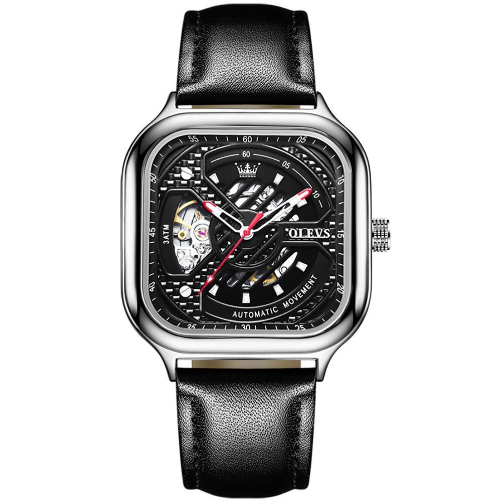 Automatic mechanical watch hollow square men's watch