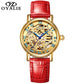 Automatic mechanical watch fashion hollow leather belt waterproof men and women couple watch